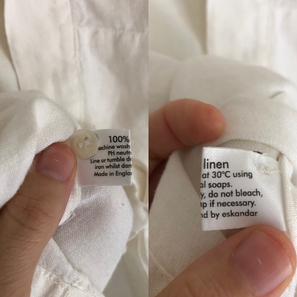 Eskandar 100% linen white button down - Picture 14 of 16
